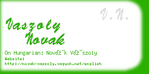 vaszoly novak business card